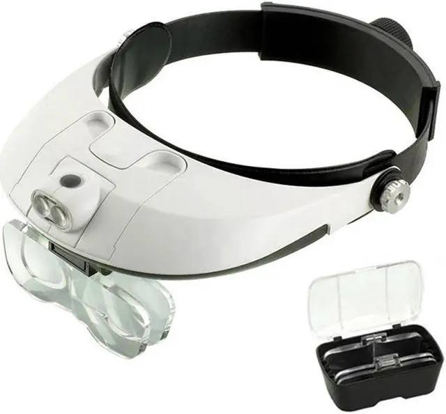 Main image of Headband 1X 1.5X 2X 2.5X 3.5X LED Magnifier Illuminated Lamps Multiple Magnifying Glass Hat Type Working Magnifier