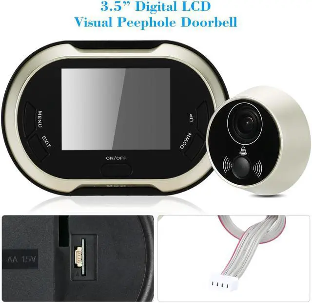Alt view image 5 of 7 - 3.5” Digital LCD Visual Snapshot Peephole Doorbell Viewer Video Camera 150° View Angle support IR Night Vision Don’t Disturb