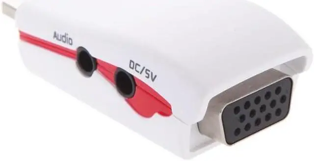 Alt view image 5 of 7 - 1080P HDMI to VGA Video Converter Adapter + Audio Cable for Tablet PC PS3 HDTV - White