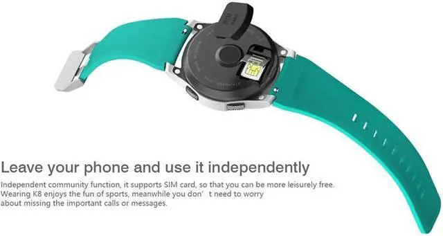 Alt view image 3 of 7 - Kktick G8 Smartwatch Bluetooth 4.0 SIM Card Call Message Reminder Heart Rate Monitor Smart watchs For Android Apple (White)