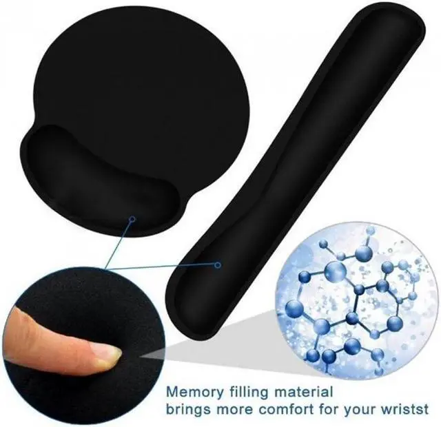 Alt view image 4 of 7 - Rebound Memory Cotton Keyboard Bracers with Mouse Pad Pillow Kit