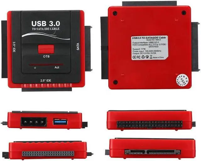 Alt view image 6 of 6 - USB 3.0 To SATA/IDE Adapter Hard Drive Converter for Universal 2.5/3.5 HDD/SSD Hard Drive Disk With Power Supply
