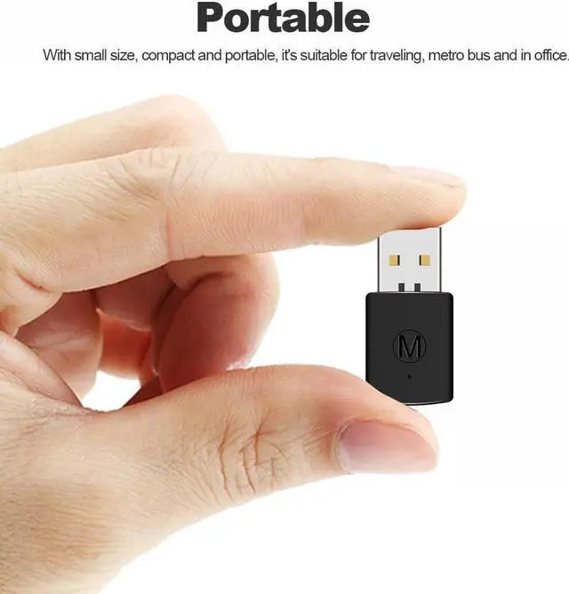 Alt view image 5 of 6 - Bluetooth Receiver Wireless Headset Headphone Adapter with Mic Bluetooth 4.0 Dongle USB Adapter USB Dongle for PS4 Black