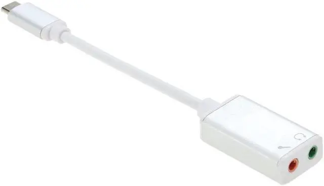 Alt view image 6 of 7 - USB 3.1 Type C USB-C to 3.5mm Audio Speaker Microphone Female Earphone Headset Adapter Cable Cord for New Macbook 12" Chromebook - Silver