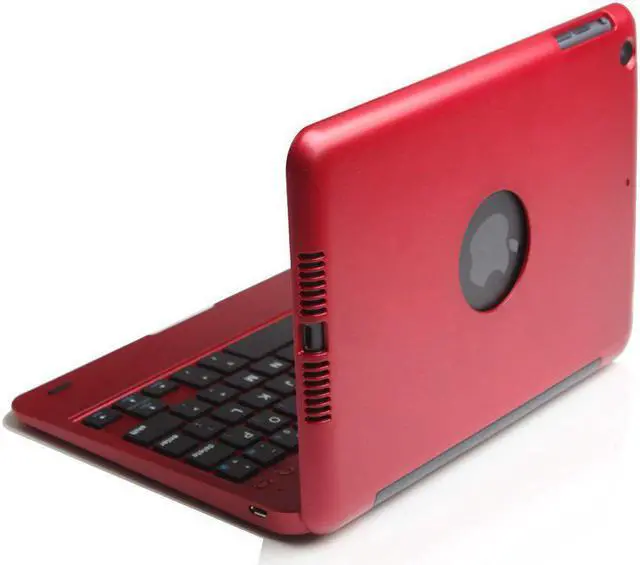 Alt view image 2 of 2 - Ultra Thin Slim Folio Clamshell Lightweight Bluetooth Keyboard Stand Leather Case For iPad Mini iPad Mini 2 - Red