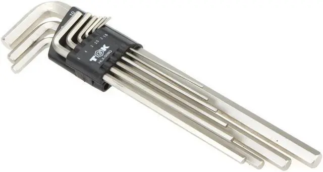 Alt view image 2 of 3 - HLX-009Q 9 PCS Durable Extra Long Arm Flat-end Hex Key Set 1.5-10mm Hardware Wrench Tool