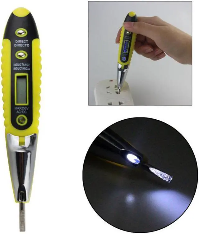 Main image of Multifunctional Digital Display Test Pencil Anti-fingerprint Voltage Probe Blue Screen Test Pen with LED Lighting 220V