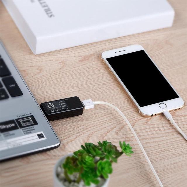 Alt view image 7 of 7 - USB Digital Tester Current Voltage Monitor DC 5.1A 30V Amp Voltage Meter Test Speed of Chargers Cables Capacity of Power Banks Black