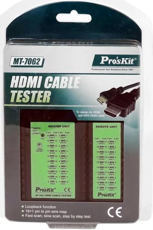 Alt view image 6 of 6 - Pro'skit MT-7062 HDMI Cable Measuring Tester Test