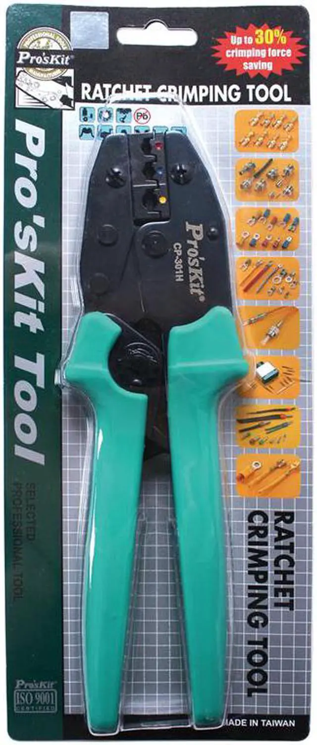 Alt view image 5 of 5 - Pro'sKit CP-301H Insulated Terminal Crimping Tool Ratchet Press Plier Multifunctional Hand Tools