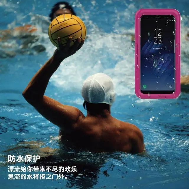 Alt view image 2 of 7 - IP-68 Waterproof Heavy Duty Hybrid Swimming Dive Case Cover For Samsung Galaxy S8 Water/Snow/Shock /Dirt Proof Phone Bag - Pink