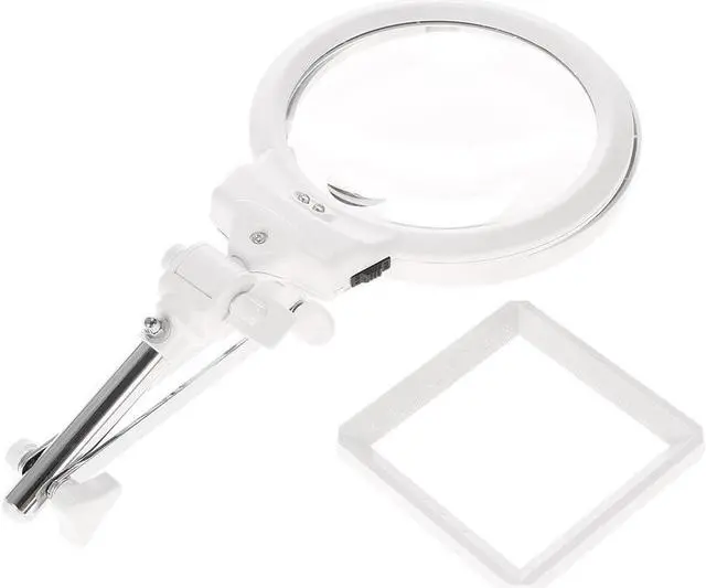 Alt view image 5 of 7 - Multi-functional Foldable Magnifier 6X loupe magnifying glass with 2 LED Lights Measurement Scale Desk Table Magnifying Tool