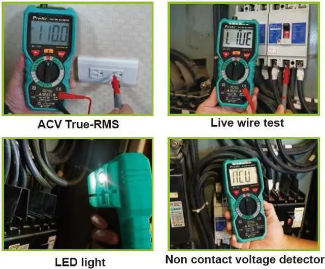 Alt view image 6 of 7 - Pro'sKit MT-1706-C  True RMS Digital Multimeter Handheld Multimeter Electrical And Electronic Testing