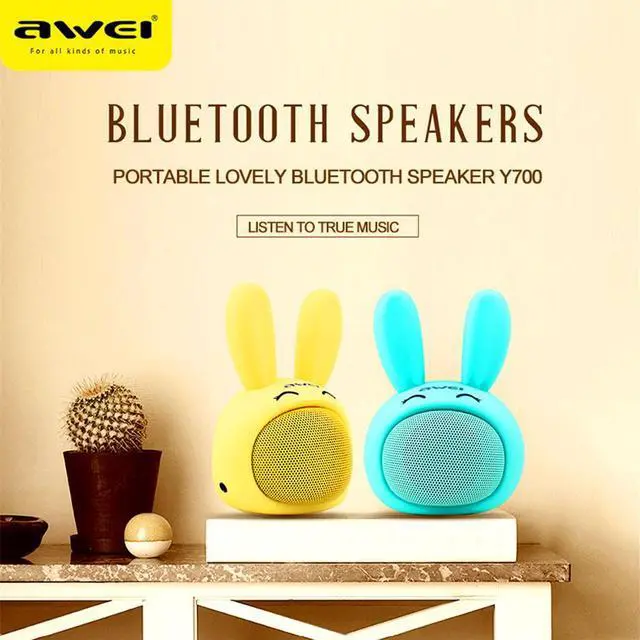 Alt view image 2 of 7 - Awei Y700 Stereo Sound Mini Wireless Bluetooth Speakers Portable For Phone Computer PC Powerful Blutooth Bass Hoparlor Center Music (Blue)