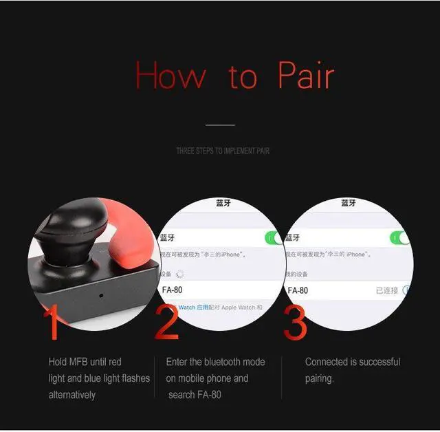 Alt view image 3 of 7 - Fineblue FA-80 Bluetooth 4.1 Wireless Headphones Sweatproof IPX-5 Water-resistant Sports Smart Noise Reduction Earbuds Headset with Apt-x/mic - White