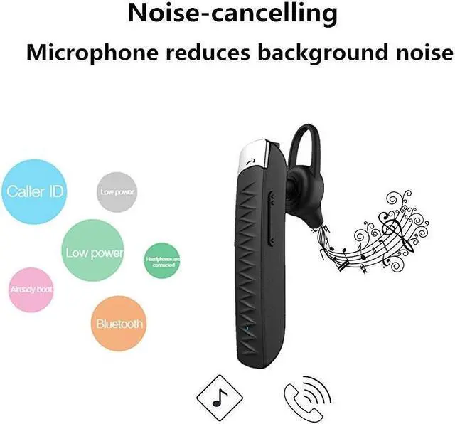 Alt view image 4 of 7 - Roman R551S Bluetooth Headset Wireless earphone Driver Bluetooth Headphone with Noise Cancelling for iPhone Samsung (Black)