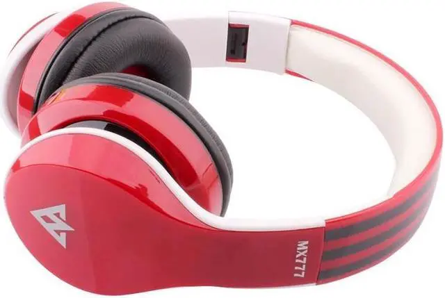 Alt view image 4 of 4 - OVLENG MX777 Bluetooth 3.0 Headset Stereo Wireless Headphones with Mic Support FM & TF Card & MP3 / MP4- Red