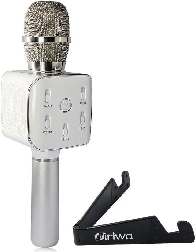 Main image of TuXun Teana2 Wireless Karaoke Player Condenser Microphone Handheld Portable with Mic Dual Speakers Singing Record for Smart Phones Computer - Silver