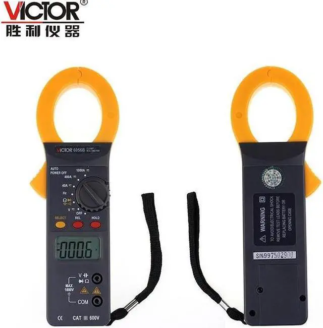 Alt view image 5 of 5 - Victor VC6056B 3 3/4 Digits 4000 Counts Manual Range Resistance Capacitance Frequency Measurement Digital Clamp Multimeter