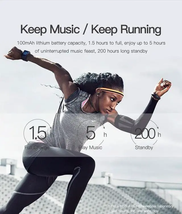 Alt view image 5 of 7 - AWEI X650BL Wireless Headphones Bluetooth headset Neckband Earpiece Casque Earphones for phones Auriculares inalambrico (Gray)