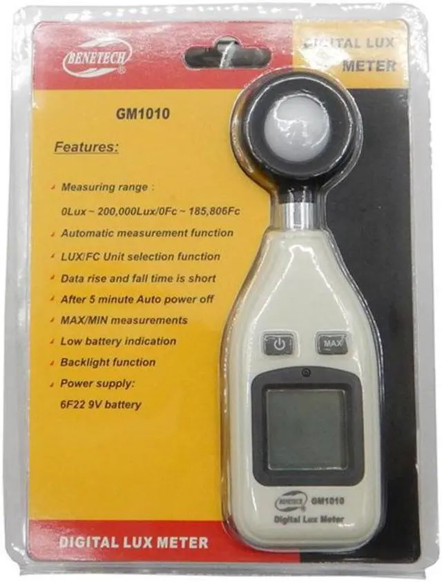 Alt view image 5 of 5 - BENETECH GM1010 Split Light Luxmeter Meters 0- 20000 Lux Digital Illuminometer Luminometer Photometer Lux/FC LM Tester