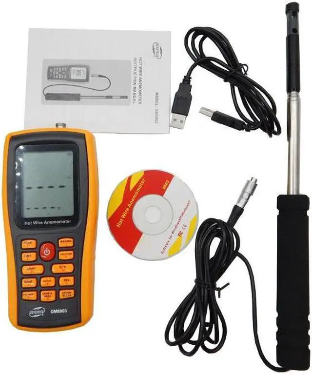 Alt view image 2 of 5 - BENETECH GM8903 Digital Anemometer Wind Speed Meter Anemometer Wind Speed GaugeTemperature Measure USB Interface