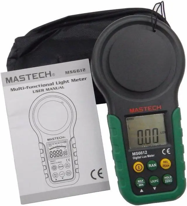 Alt view image 5 of 5 - Lux meter mastech ms6612 200,000 Lux Light Meter Test Spectra Auto Range High Precision Digital Luxmeter Illuminometer