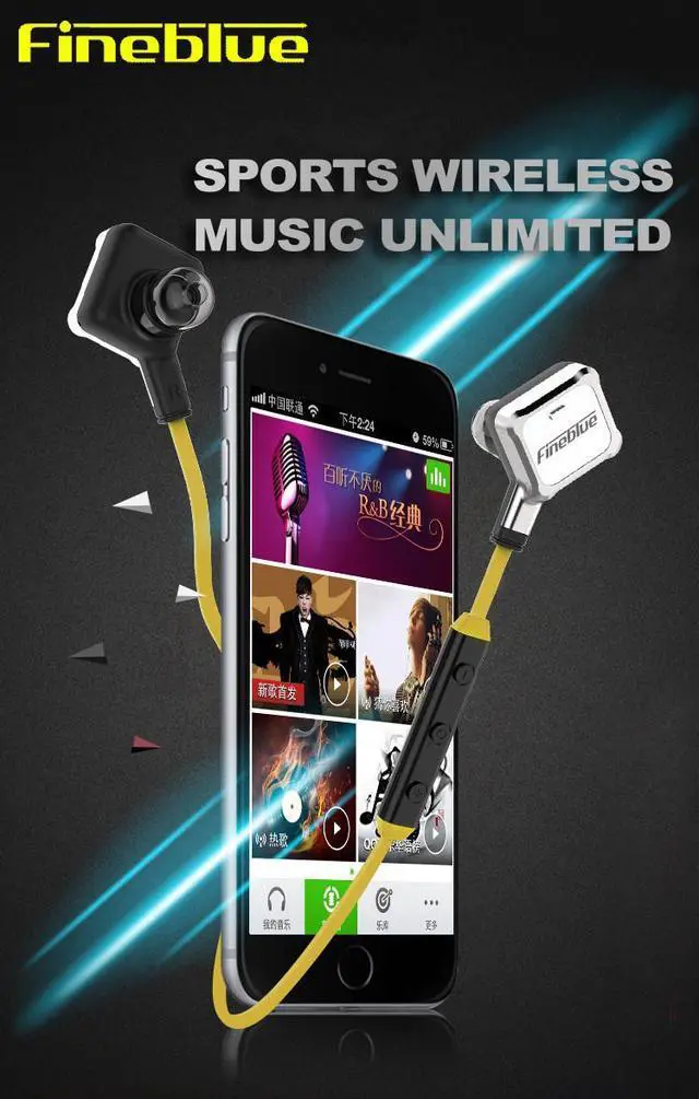 Alt view image 3 of 7 - Newest Fineblue FA-90 Wireless Sports Earbuds earphones Bluetooth 4.1 Stereo Headsets In-ear Earphones With Mic For Smartphones - White