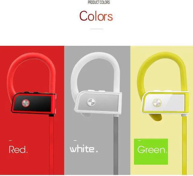 Alt view image 7 of 7 - Fineblue FA-80 Bluetooth 4.1 Wireless Headphones Sweatproof IPX-5 Water-resistant Sports Smart Noise Reduction Earbuds Headset with Apt-x/mic - White