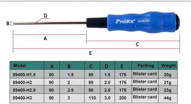 Alt view image 2 of 5 - Pro'skit 89400-H3 200*3mm Hex Multi-purpose Magnetic Screwdriver Opening Tool Repair
