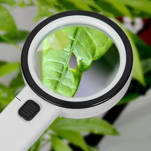 Alt view image 3 of 4 - 90mm Magnifying Glass Loupe Magnifier With LED Lights Ultraviolet Money Detector Lamp Antique For The Elderly Reading Tool