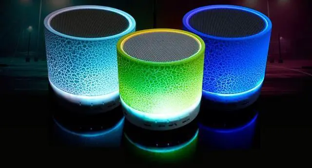Alt view image 3 of 5 - A9 Portable Mini Flashing LED Bluetooth Speakers Wireless Small Music Audio TF USB FM Stereo Sound For Phone with Mic - White
