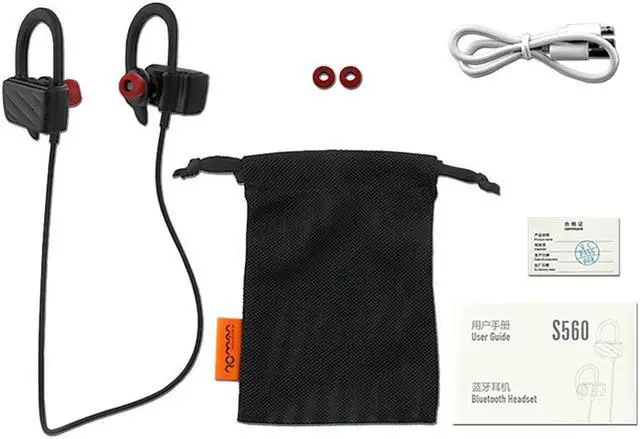 Alt view image 7 of 7 - Roman S560 Bluetooth earphones, Wireless V4.1 Sweatproof Sports Workout Earbuds for Running, Stereo Noise Cancelling Headset(Gold)