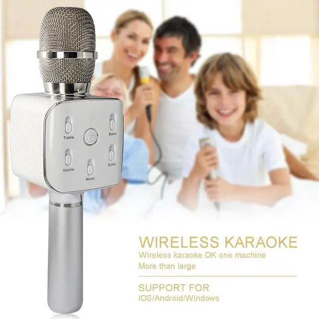 Alt view image 6 of 7 - TuXun Teana2 Wireless Karaoke Player Condenser Microphone Handheld Portable with Mic Dual Speakers Singing Record for Smart Phones Computer - Silver