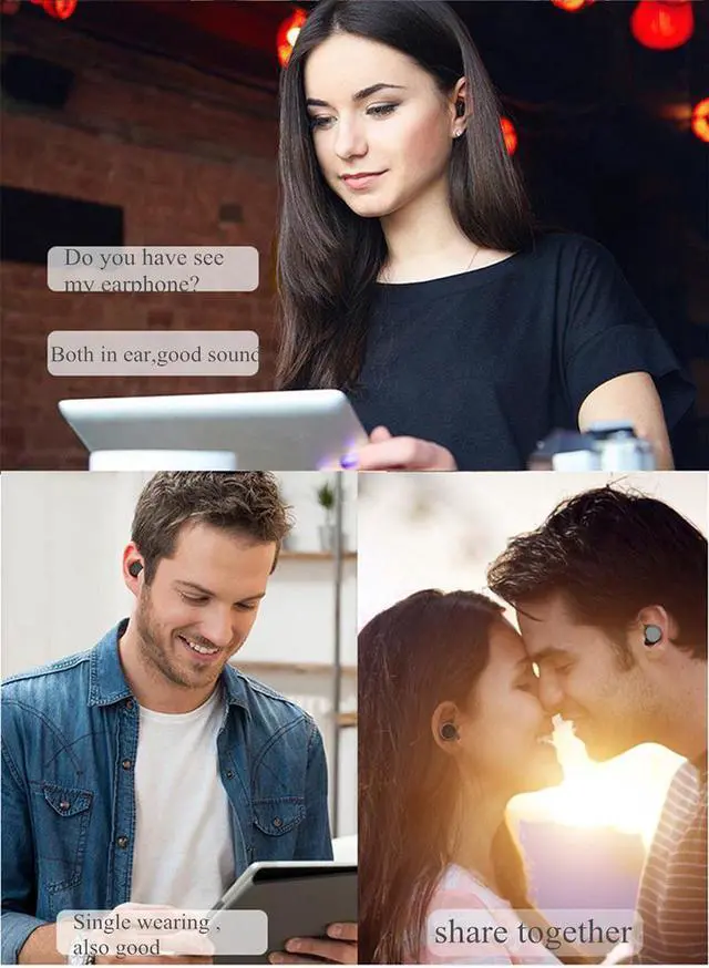 Alt view image 5 of 6 - Tws X1T Mini Wireless Bluetooth Earphones Sport Headset Bass Stereo True Wireless Voice Prompt Earbuds with Charging Box (Black)