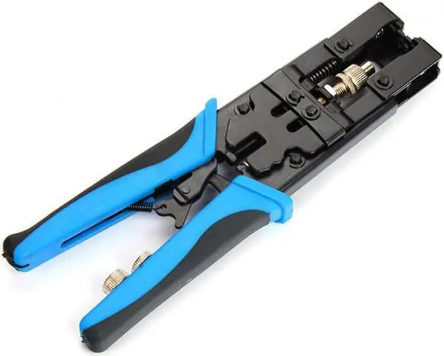 Alt view image 2 of 3 - Adjustable Coax Compression Crimping Tool Cable Wire Cutter Stripper Strippers Multitools Pliers Hand Tools Crimper For RG 58 6 - Blue&Black