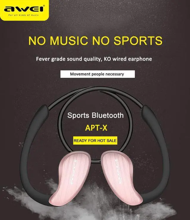 Alt view image 2 of 5 - AWEI A885BL Bluetooth Earphones Wireless Headphone With Microphone NFC APT-X Sport Headset Cordless Earpiece (Black)