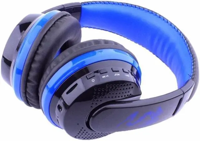 Alt view image 3 of 7 - OVLENG MX666 Bluetooth 4.0 Stereo Headset Wireless Headphones with Mic Support FM & TF Card for iPhone Android Phone - Blue