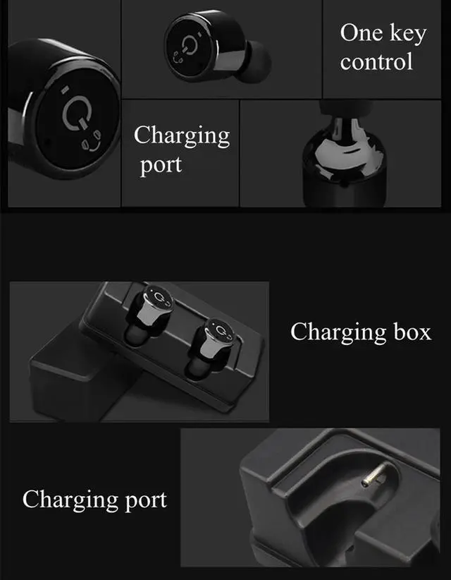 Alt view image 6 of 6 - Tws X1T Mini Wireless Bluetooth Earphones Sport Headset Bass Stereo True Wireless Voice Prompt Earbuds with Charging Box (Pink)