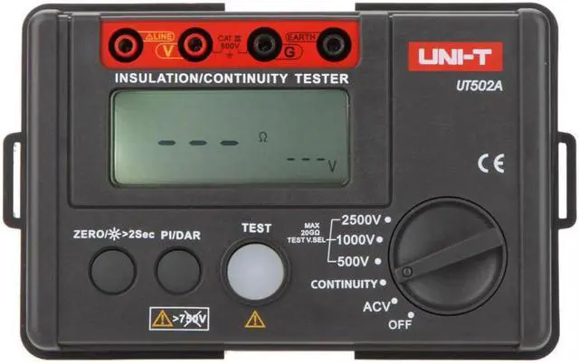 Main image of UNI-T UT502A 2500V Insulation Resistance Tester Megohmmeter Voltmeter Continuity Tester w/LCD Backlight