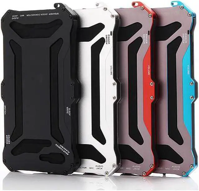 Alt view image 3 of 4 - NEW Shockproof Carbon Fiber Tempered Glass Aluminum Metal Armor Case Cover For iphoe 6/6s - Gray&Orange