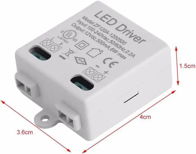 Alt view image 3 of 5 - LED Driver Voltage Regulator AC DC Adapter LED Driver 100-240V AC 50/60HZ To 12V DC 6W