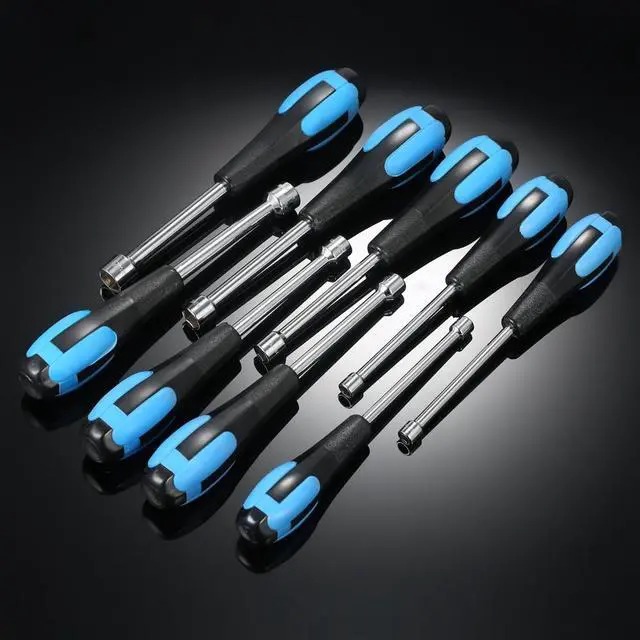Alt view image 4 of 7 - 9pcs Hollow Shaft Nut Driver Set Metric Sizes Hex Bit Sockets 5mm/5.5mm/6mm/7mm/8mm/9mm/10mm/11mm/12mm