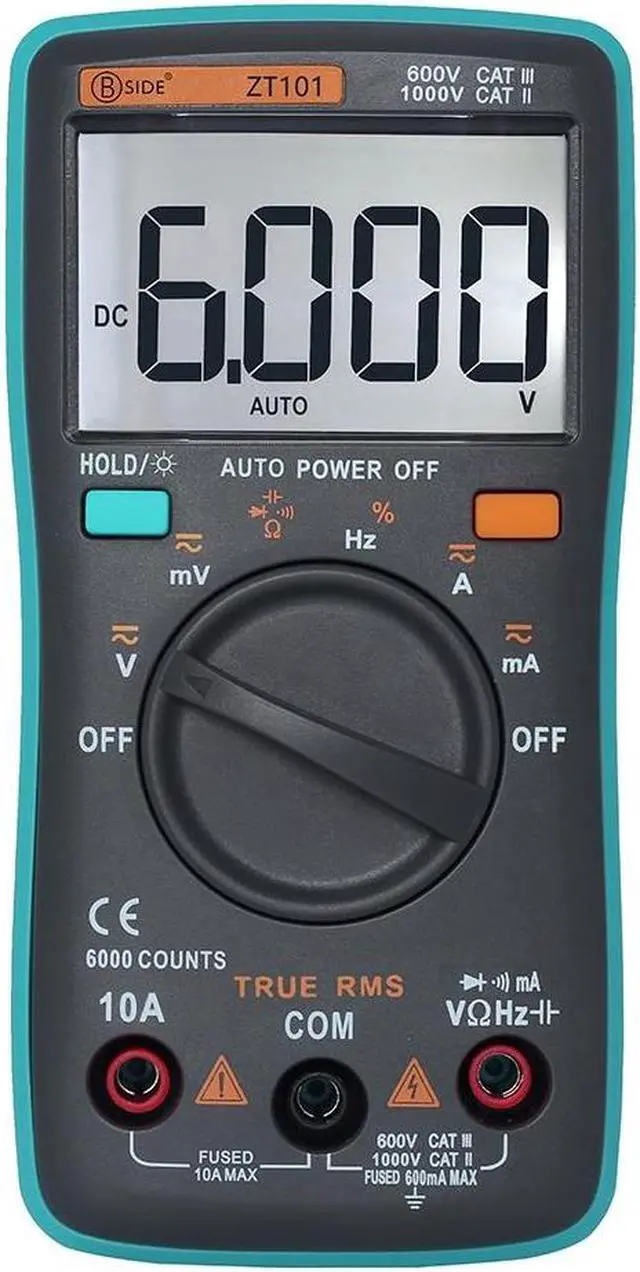 Main image of BSIDE Digital Multimeter ZT100 6000 counts Backlight AC/DC Ammeter Voltmeter Ohm Portable Meter Voltage Meter
