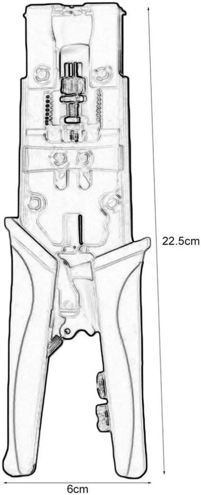 Alt view image 4 of 4 - Adjustable Coax Compression Crimping Tool Cable Wire Cutter Stripper Strippers Multitools Pliers Hand Tools Crimper For RG 58 6 - Orange