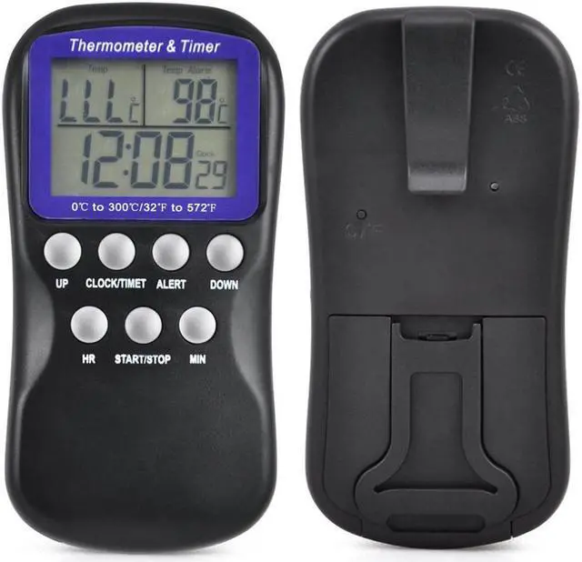 Alt view image 2 of 3 - Digital Food Probe Oven Thermometer Timer Temperature Sensor Cooking Baking