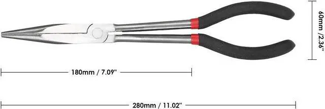 Alt view image 2 of 2 - Extra Long Heavy-Duty 11" Double X Pliers Long Nose Pliers Straight Nose Sharp-nose Plier Hand Tools