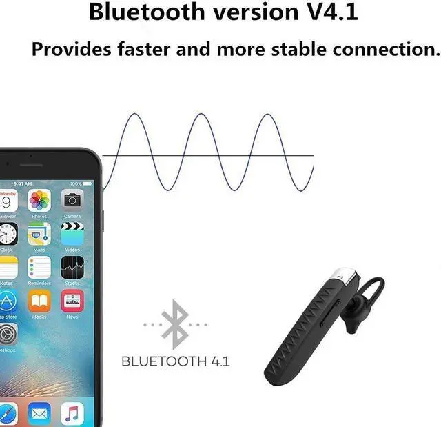 Alt view image 3 of 7 - Roman R551S Bluetooth Headset Wireless earphone Driver Bluetooth Headphone with Noise Cancelling for iPhone Samsung (Black)