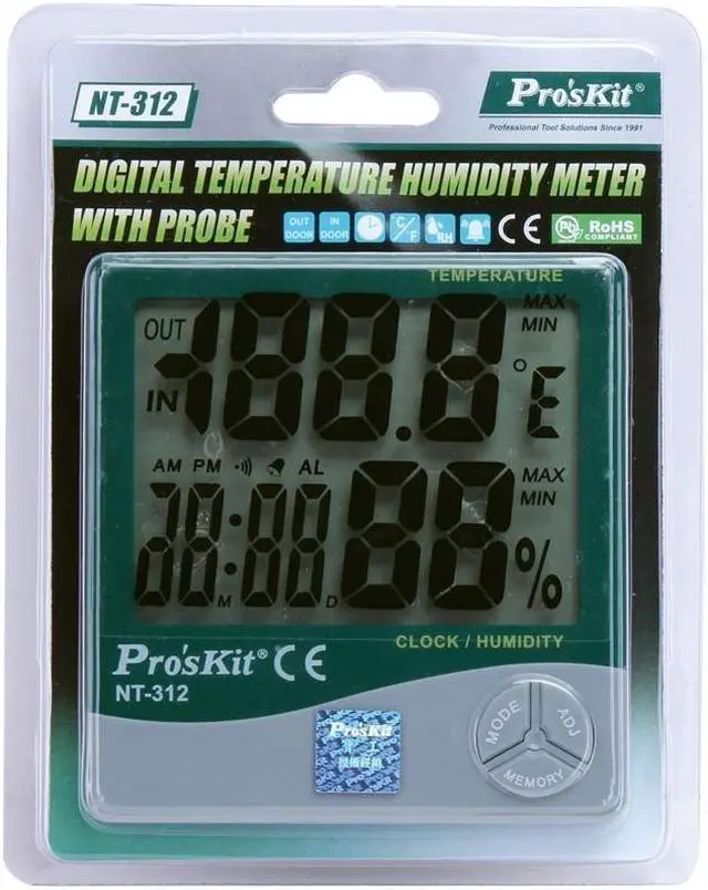 Alt view image 5 of 5 - Pro'skit NT-312 Multifunction Household Humidity Hygrometer Meter Thermometer Temperature Gauge Timer with Alarm