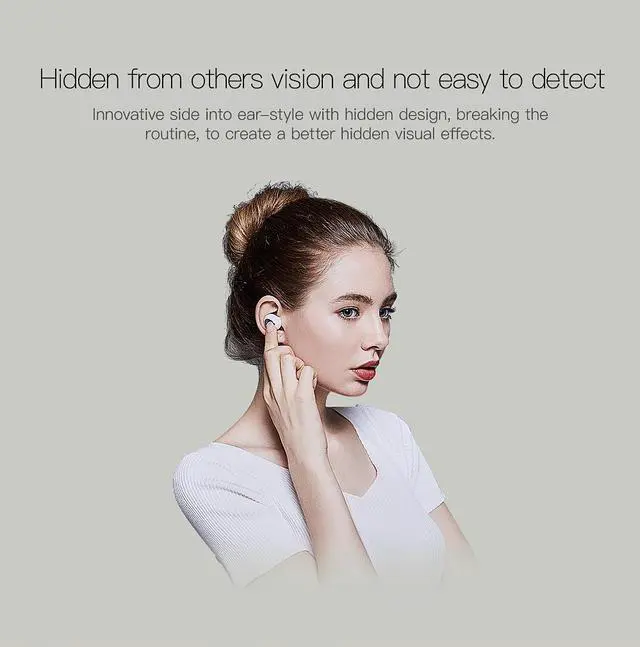 Alt view image 4 of 7 - QCY Q26 Mini invisible Earphone Calls Wireless Earphone Bluetooth V4.1 Earbuds Noise Canceling With MIC (Blue)